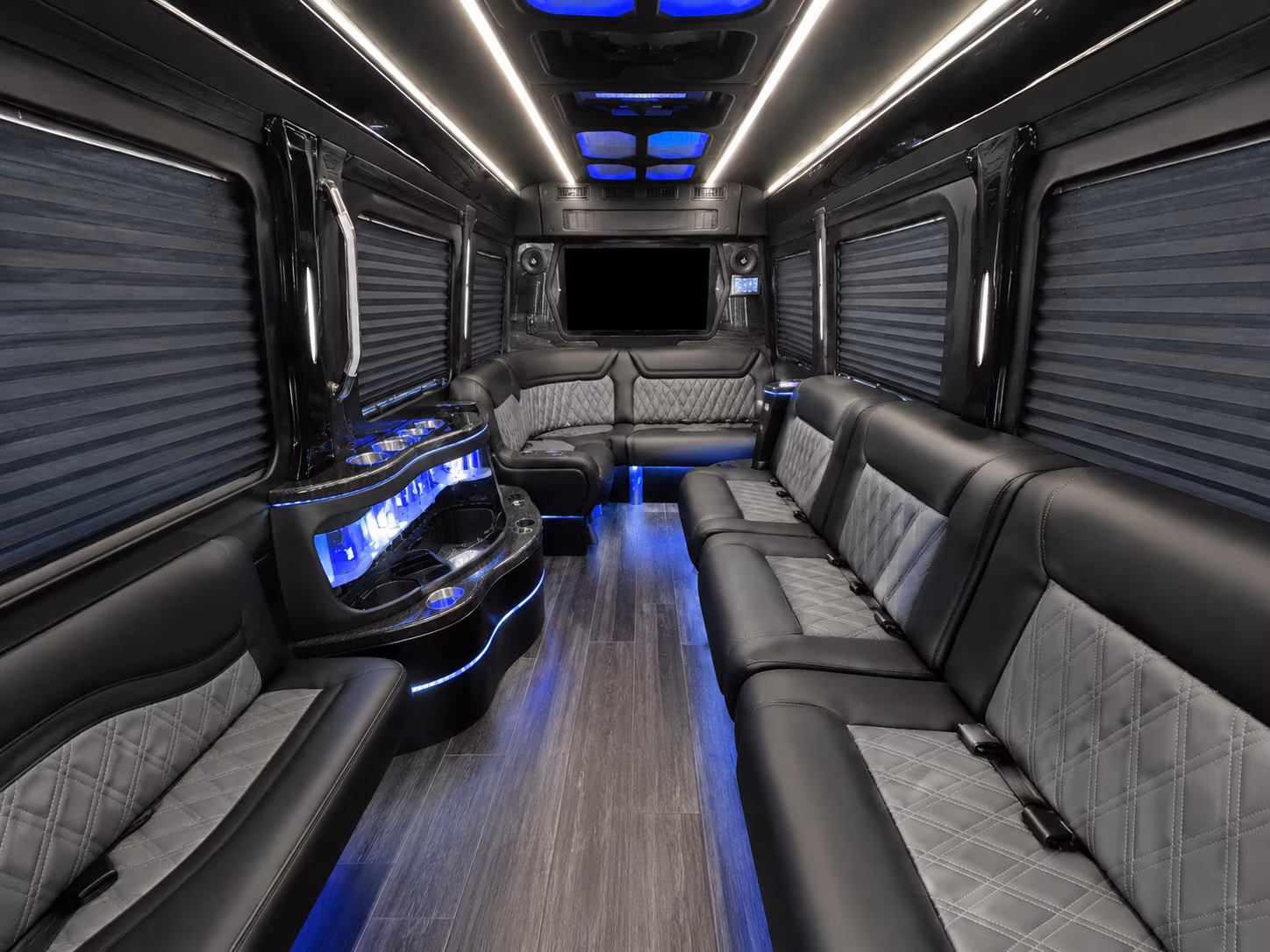 johns creek 50 passenger party bus inside